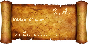 Kádas Aladár névjegykártya